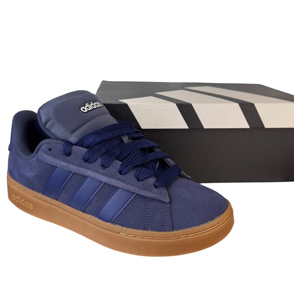 Adidas Grand Court Alpha 00s Navy Blue Gum Sole Suede Sneakers JQ3008 Mens 11